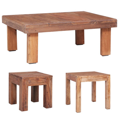 vidaXL Coffee Table Accent Side Table for Living Room Solid Reclaimed Wood-3