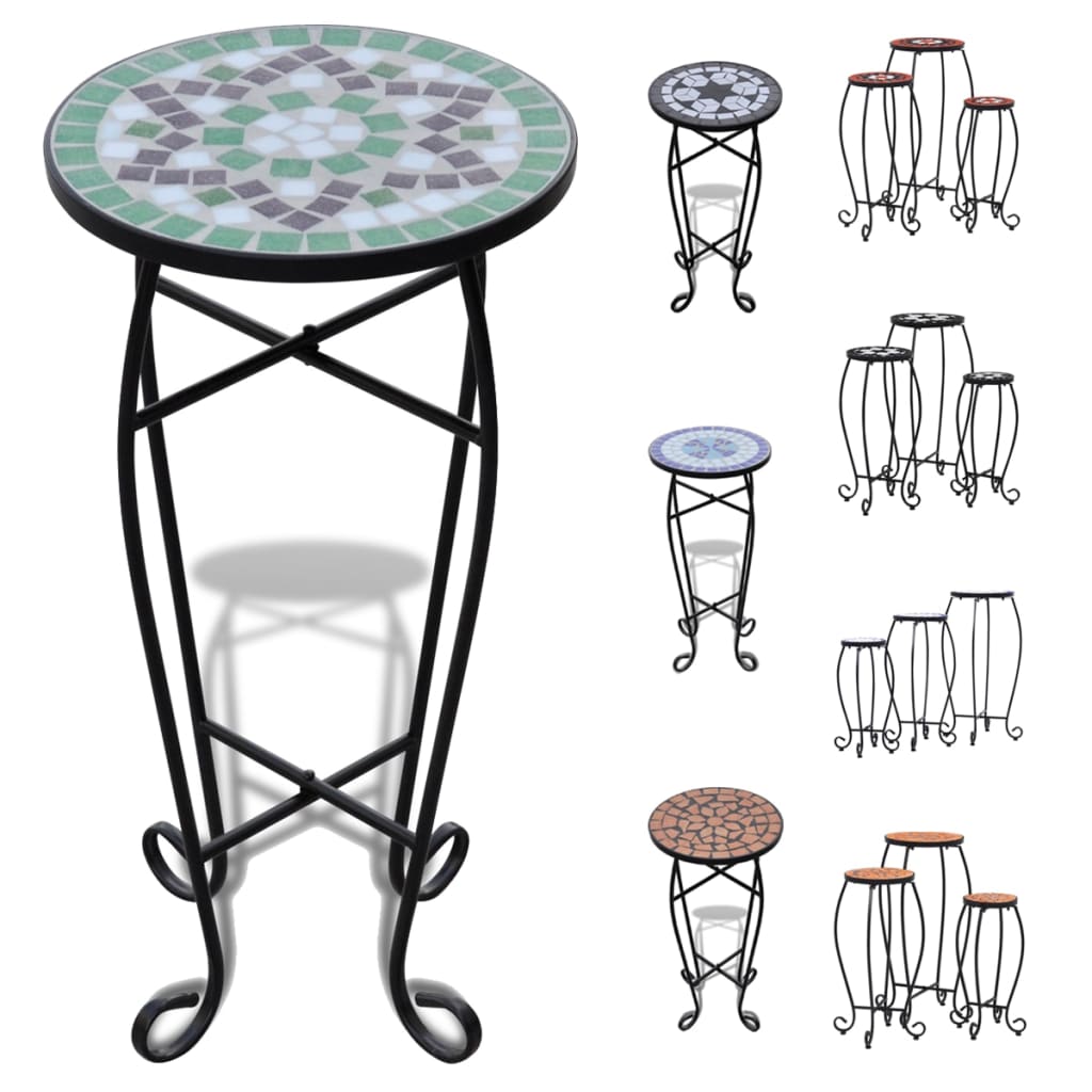 vidaXL Plant Stand Mosaic Table Patio Flower Pot Stand for Hall Patio Ceramic-8