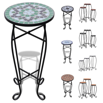 vidaXL Plant Stand Mosaic Table Patio Flower Pot Stand for Hall Patio Ceramic-8