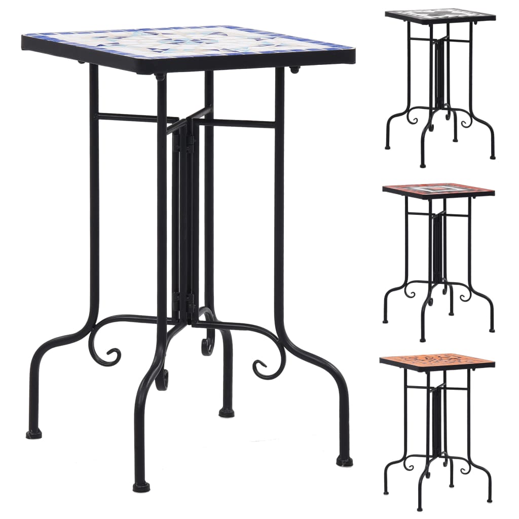 vidaXL Mosaic Side Table Plant Table Stand Patio Flower Pot Stand Ceramic-0