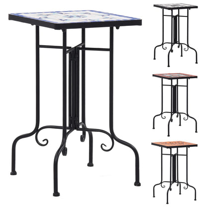 vidaXL Mosaic Side Table Plant Table Stand Patio Flower Pot Stand Ceramic-0