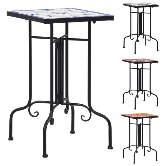 vidaXL Mosaic Side Table Plant Table Stand Patio Flower Pot Stand Ceramic-0
