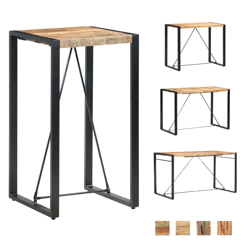 vidaXL Bar Table Kitchen Dining Room Pub Table Bistro Table Solid Wood Mango-5