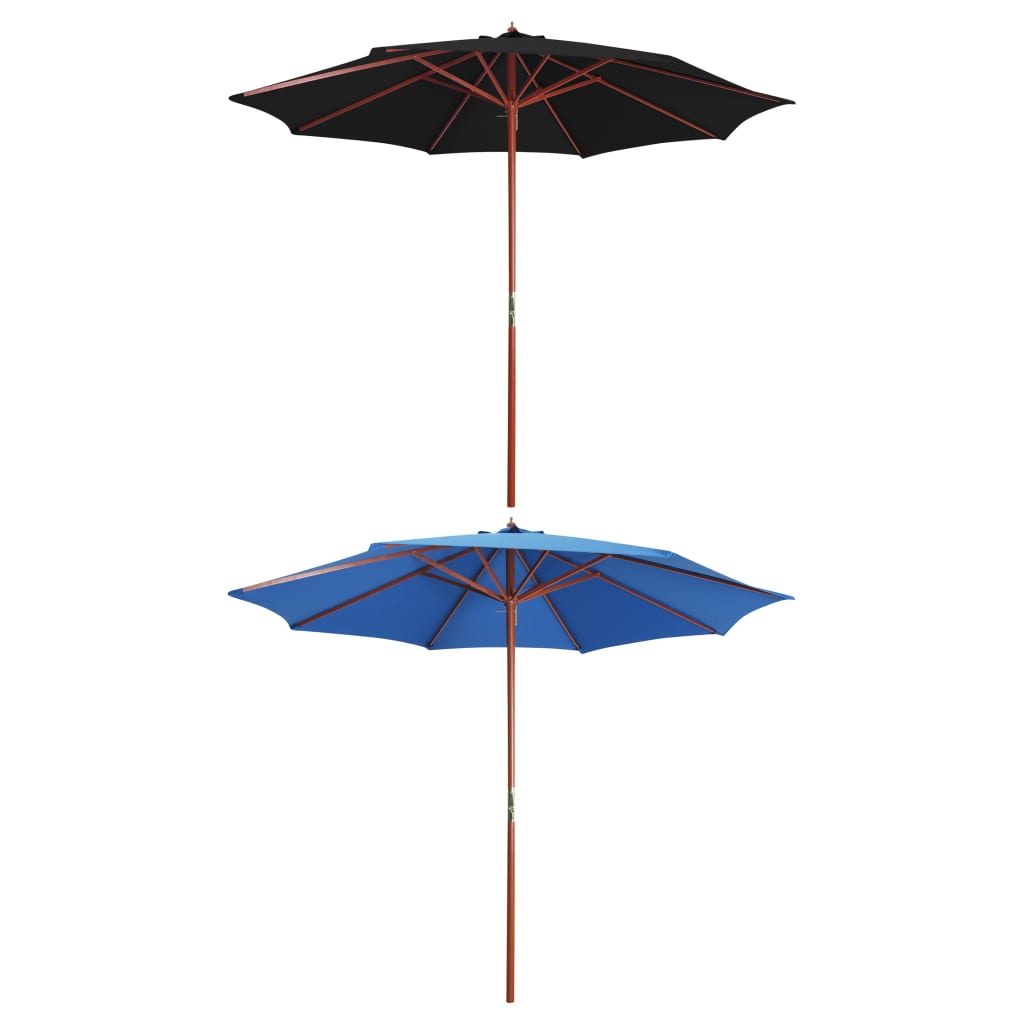 vidaXL Outdoor Umbrella Parasol with Crank Patio Sunshade Bamboo and Wood-5