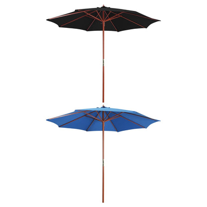 vidaXL Outdoor Umbrella Parasol with Crank Patio Sunshade Bamboo and Wood-5