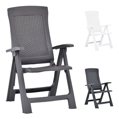 vidaXL Outdoor Recliner Chairs 2 Pcs Patio Reclining Lounge Chair Plastic-5