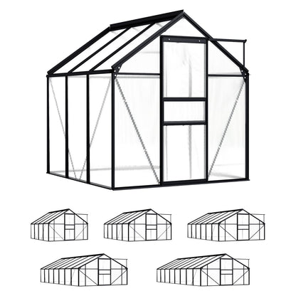 vidaXL Greenhouse Patio Grow House Outdoor Green House Anthracite Aluminum-8