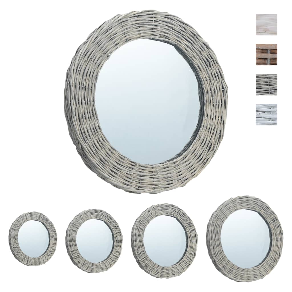 vidaXL Decorative Mirror Wall Mirror Bathroom Hallway Mirror Wicker Frame