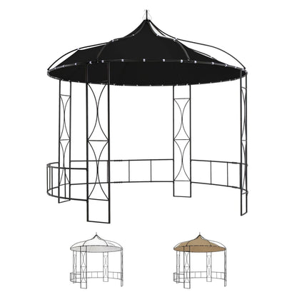 vidaXL Gazebo Outdoor Canopy Party Tent Patio Pavilion Shade with Roof Round-5