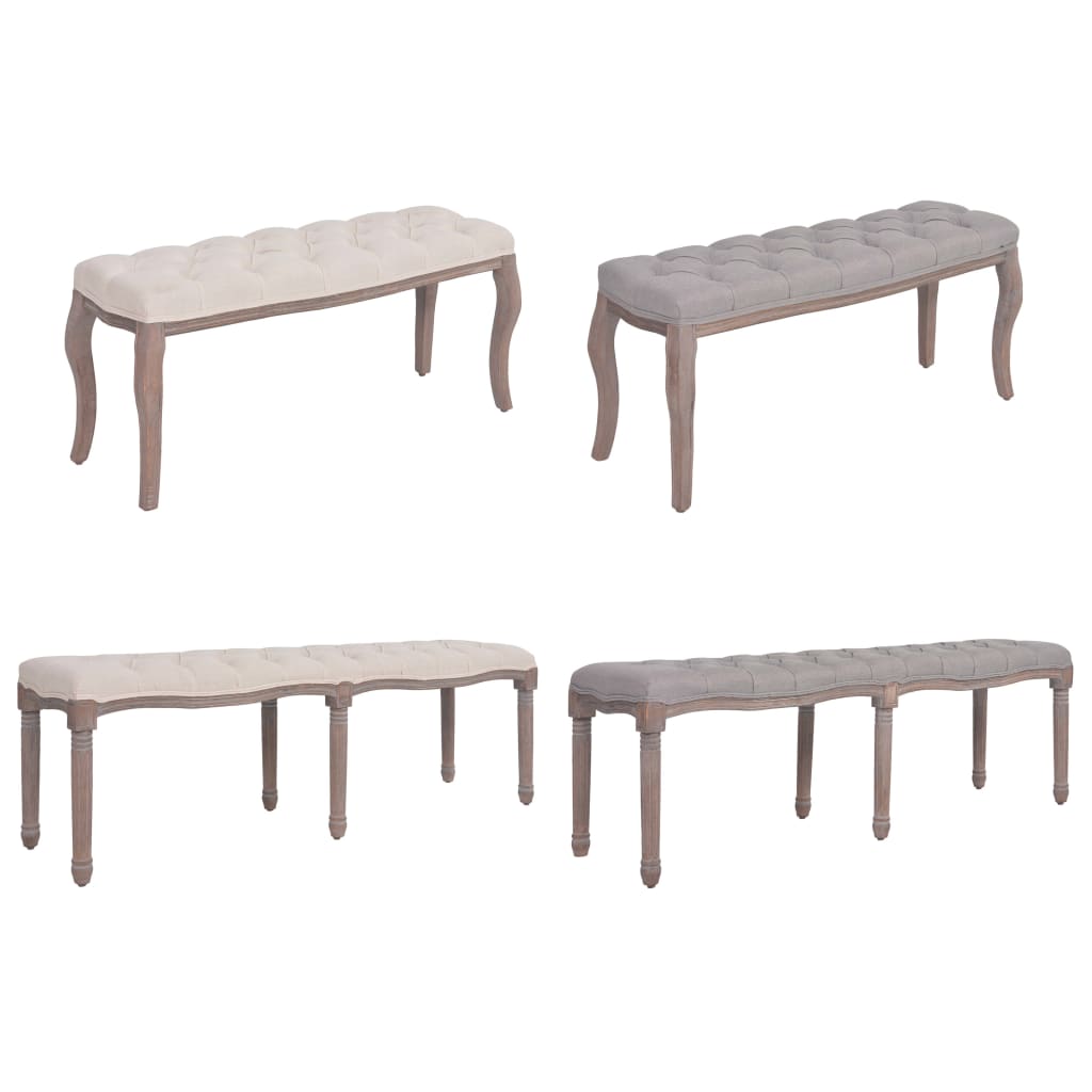 vidaXL Entryway Bench Dining Bench for Bedroom Living Room Fabric Solid Wood-5