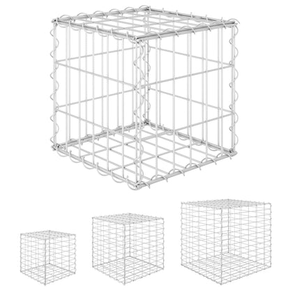 vidaXL Cube Gabion Raised Bed Steel Wire Basket Pot Garden Planter Multi Sizes-1