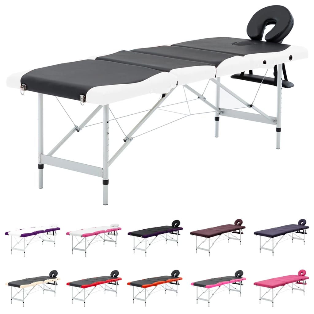 vidaXL Massage Table Foldable Massage Bed Salon Therapy Table 4 Zones Aluminum-5