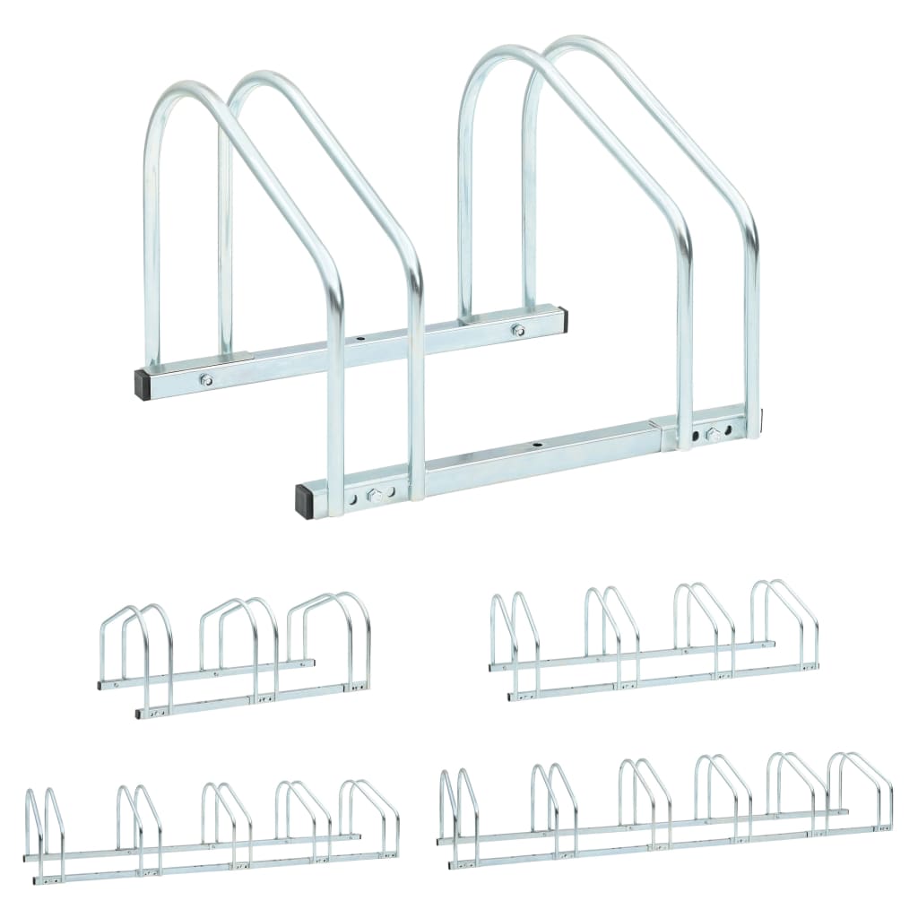 vidaXL Bike Rack Storage Bicycle Parking Stand for Bikes Galvanized Steel-5