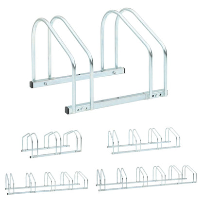 vidaXL Bike Rack Storage Bicycle Parking Stand for Bikes Galvanized Steel-5