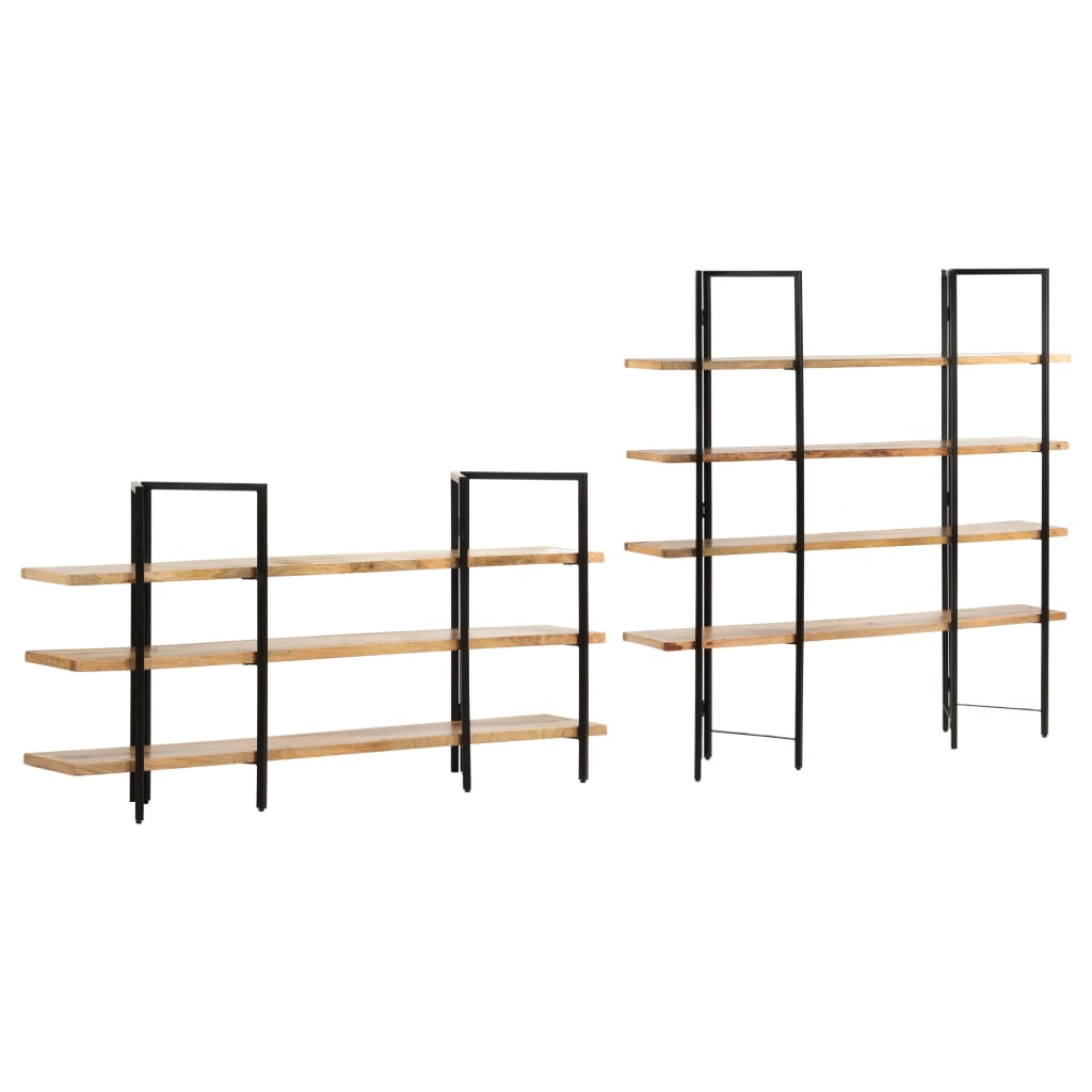 vidaXL Bookshelf 4-Tier Bookcase Book Rack Standing Shelves Solid Wood Mango-4