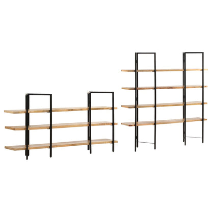 vidaXL Bookshelf 4-Tier Bookcase Book Rack Standing Shelves Solid Wood Mango-4