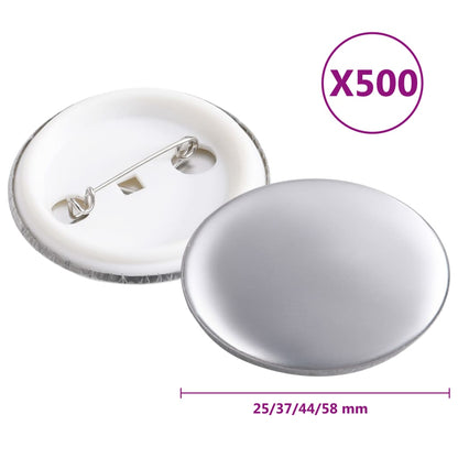 vidaXL Pinback Buttons Pin Badges Button Parts Supplies Metal Front 1" Round-1