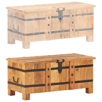 vidaXL Chest Storage Box Trunk Bench Hall Cabinet Furniture Solid Wood Acacia-1