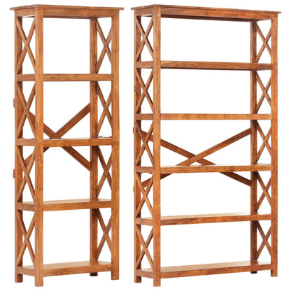 vidaXL Bookshelf Book Rack Standing Shelves Wall Bookcase Solid Wood Acacia-4