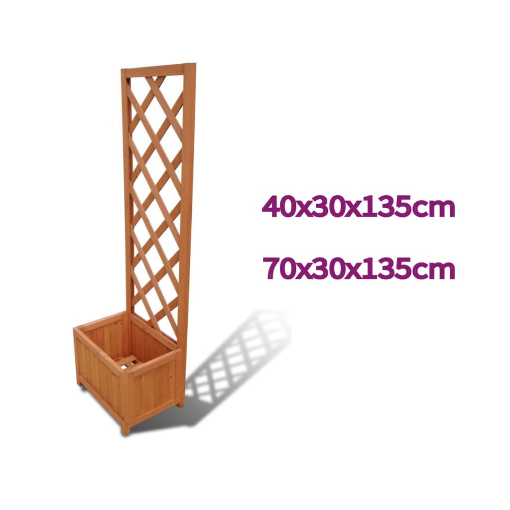 vidaXL Planter Raised Flower Bed Trellis Patio Raised Bed Plant Pot Solid Wood-0