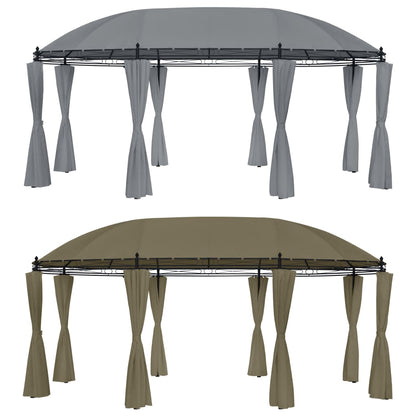 vidaXL Gazebo with Curtains 204.7"x137.4"x100.4" Anthracite-5
