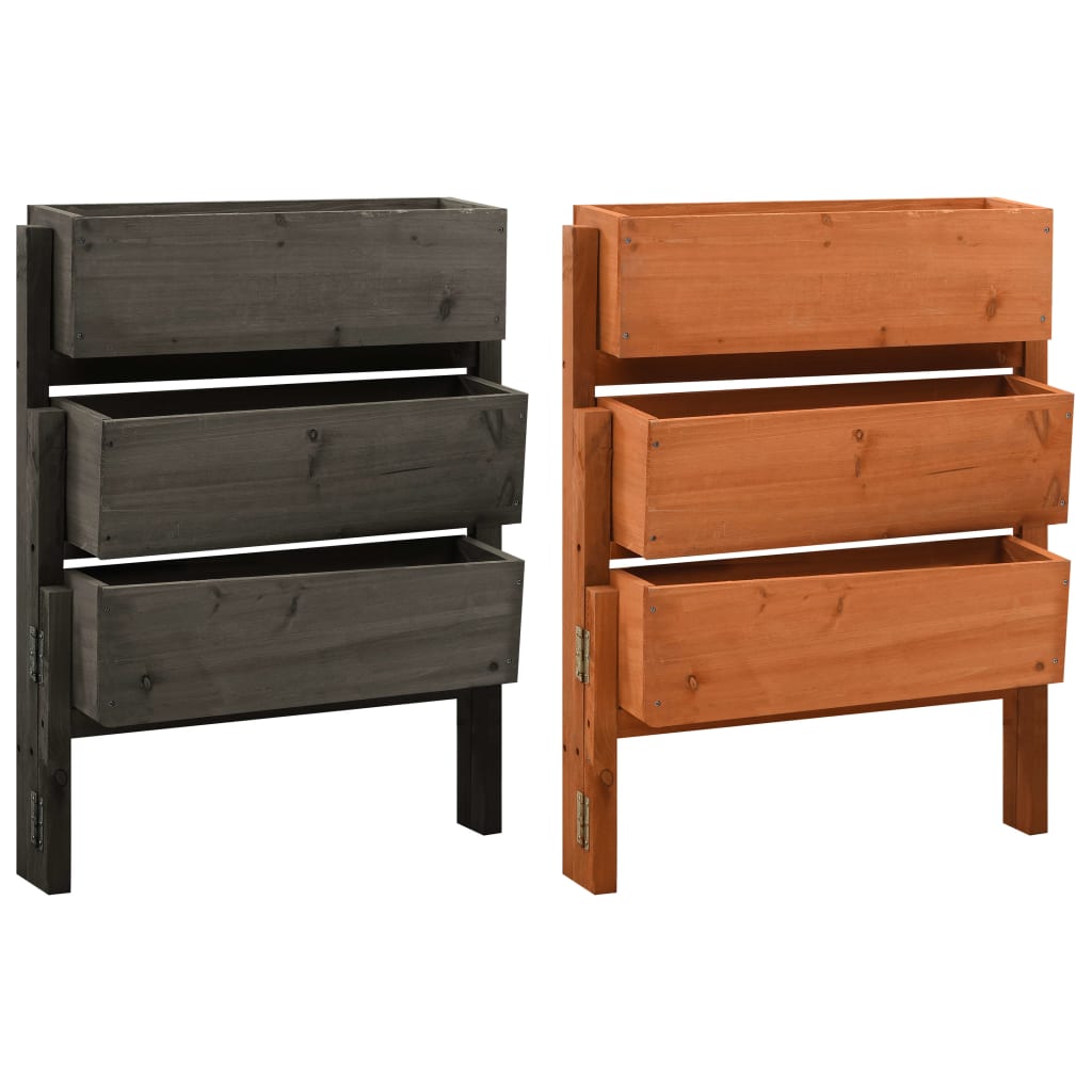 vidaXL Planter Foldable Flower Box Raised Garden Bed Planter Solid Firwood-0