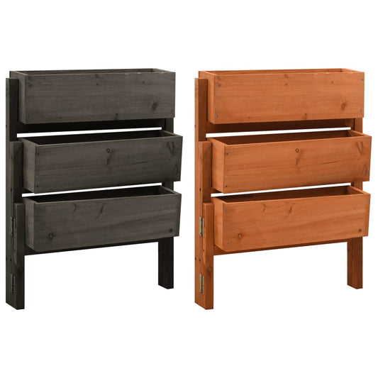 vidaXL Planter Foldable Flower Box Raised Garden Bed Planter Solid Firwood-0