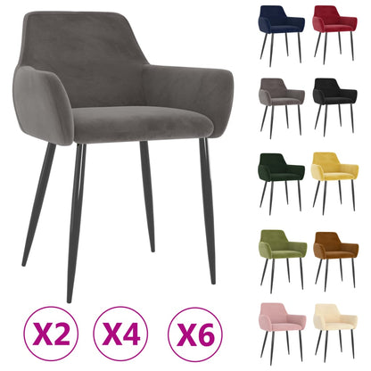 vidaXL Dining Chairs Upholstered Chair with Metal Legs for Living Room Velvet-5