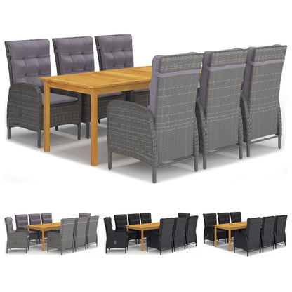 vidaXL Patio Dining Set Garden Outdoor Terrace Seat Furniture 7/9 Piece Gray-3