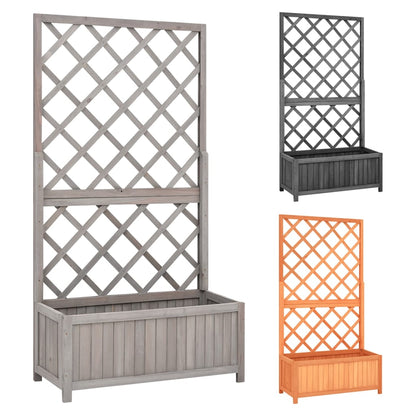 vidaXL Planter Flower Box Trellis Raised Bed Outdoor Planter Solid Firwood-10