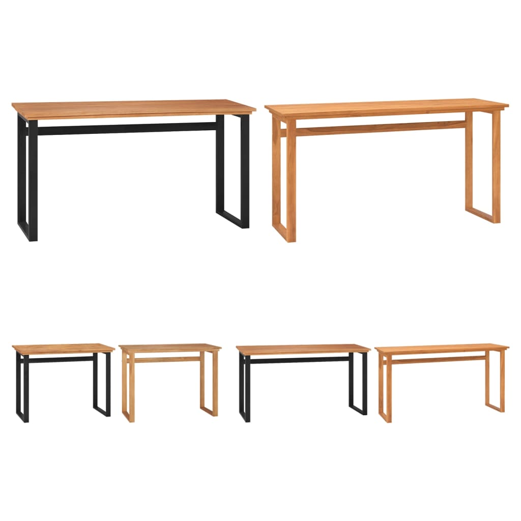 vidaXL Desk Console Table Computer Desk Home Office Study Desk Solid Wood Teak-5