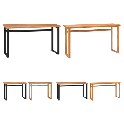 vidaXL Desk Console Table Computer Desk Home Office Study Desk Solid Wood Teak-5