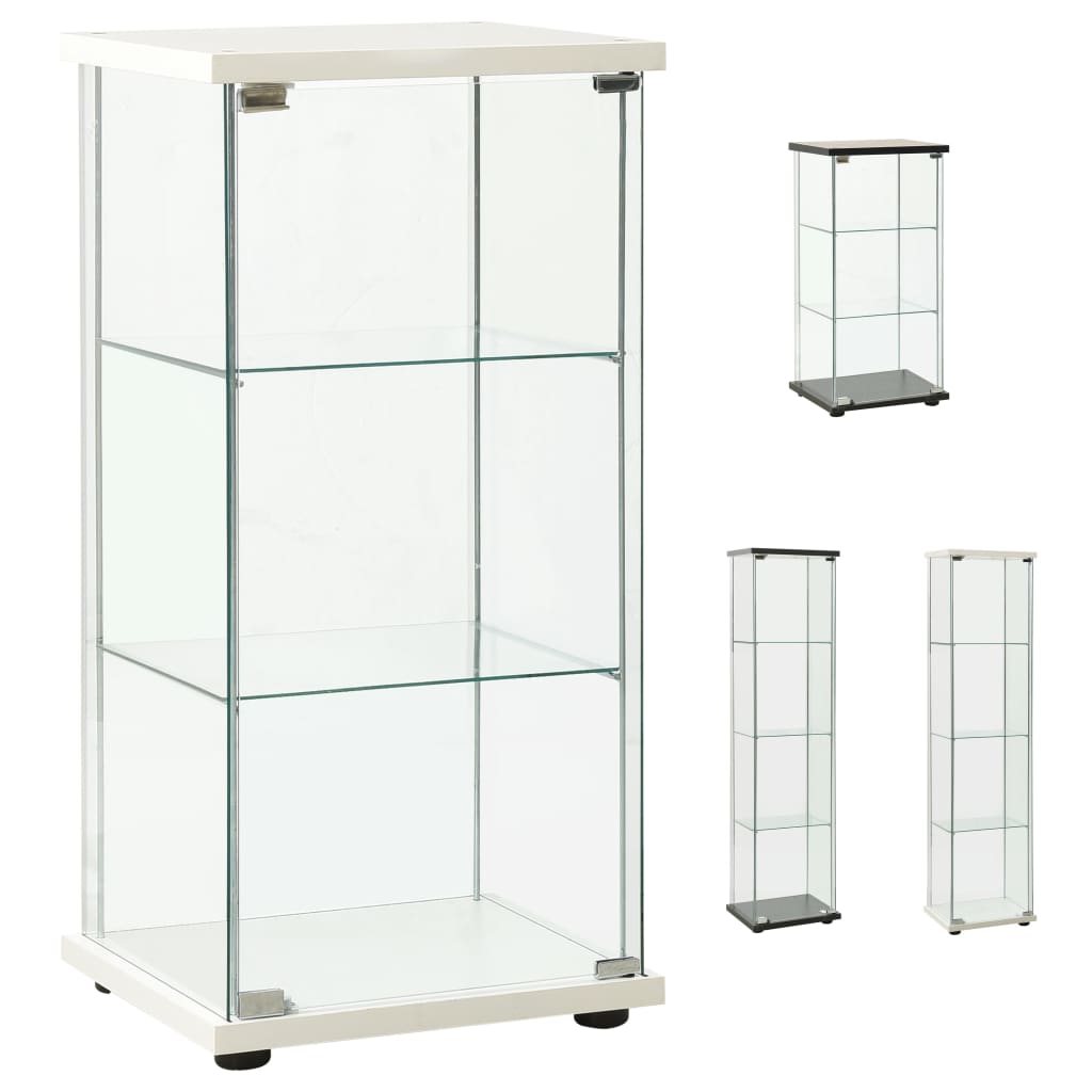 vidaXL Storage Cabinet Bookshelf 4-Shelf Glass Display Cabinet Tempered Glass-4
