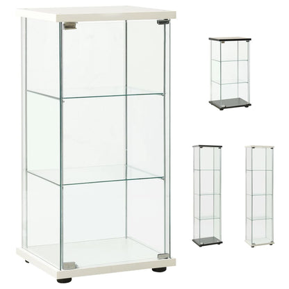 vidaXL Storage Cabinet Bookshelf 4-Shelf Glass Display Cabinet Tempered Glass-4