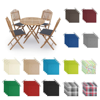 vidaXL Folding Outdoor Dining Set with Cushions 5 Piece Bamboo Graden Dinner-5