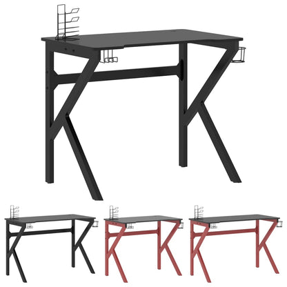 vidaXL Gaming Desk with K Shape Legs Home Office Computer Table Furniture-2