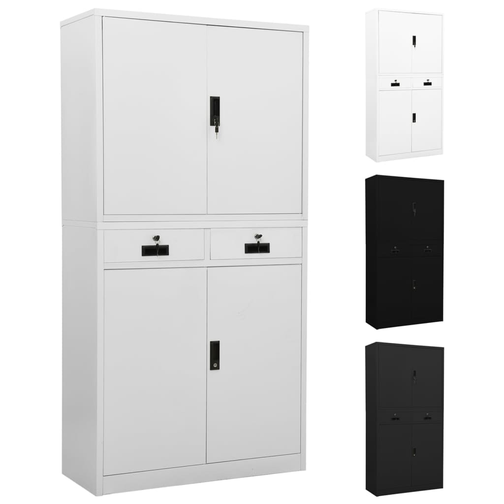 vidaXL Filing Cabinet Storage Metal Cabinet with Shelves for Office Steel-5