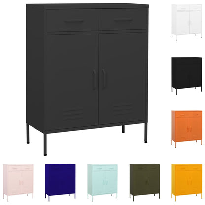 vidaXL Storage Cabinet Freestanding File Cabinet with Shelves for Office Steel-5