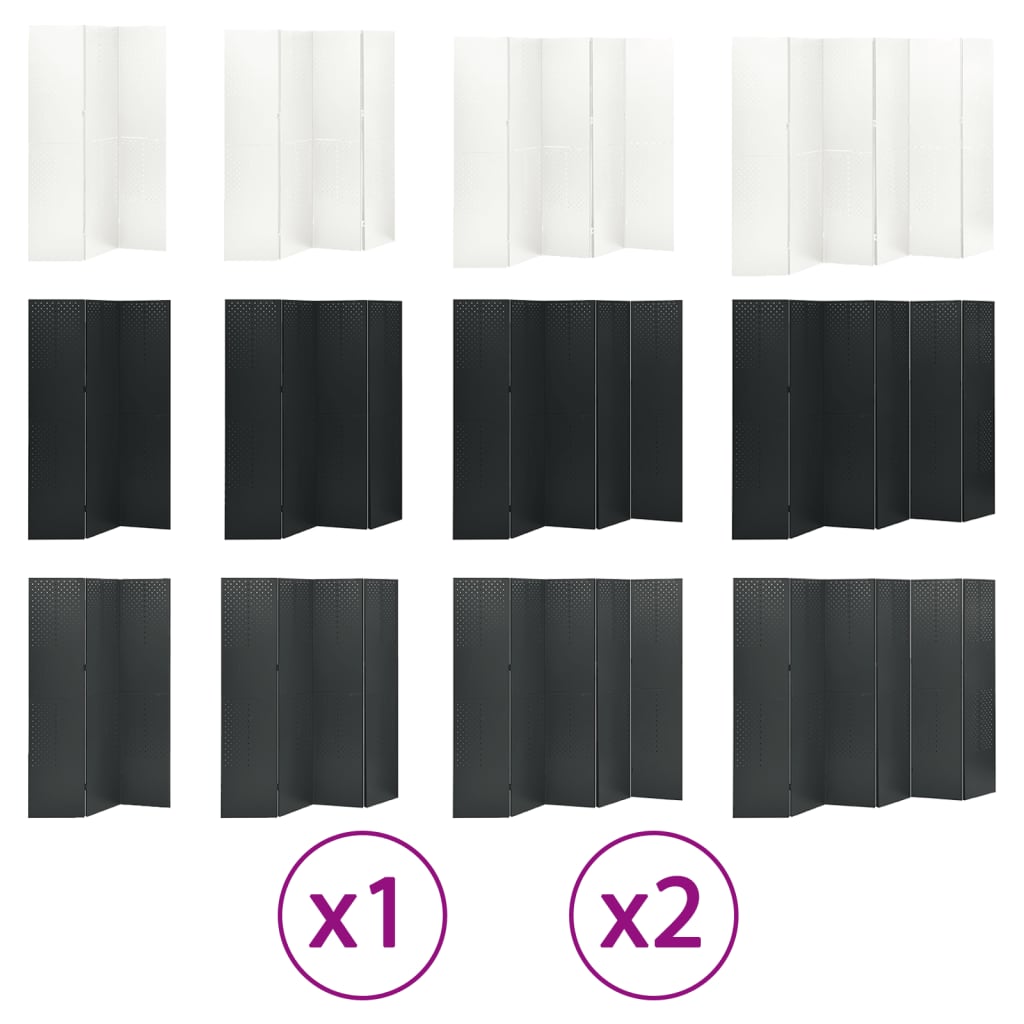 vidaXL Room Divider Freestanding Privacy Screen for Room Separation Steel-5