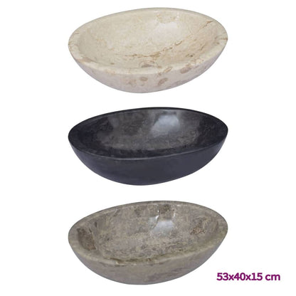 vidaXL Sink Above Counter Vanity Wash Basin Vessel Sink for Bathroom Marble-5