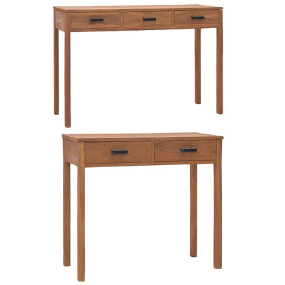 vidaXL Solid Wood Teak Office Study Table 43.3"x15.7"x29.5"/31.9"x15.7"x29.5"-5