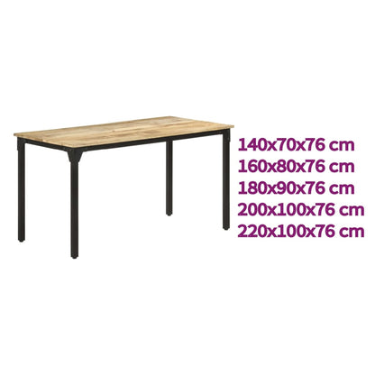 vidaXL Dining Table Kitchen Table Dining Room Dinner Table Rough Mango Wood-1