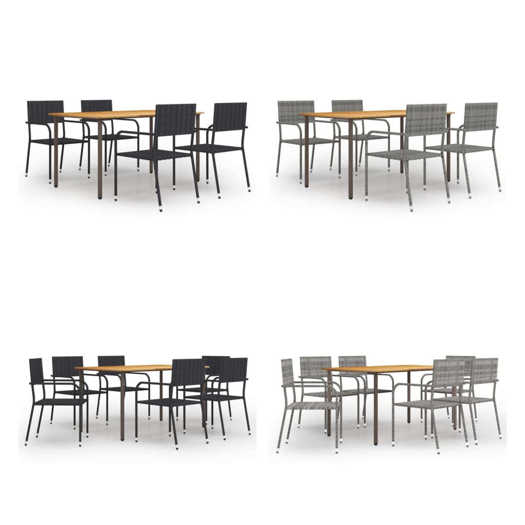 vidaXL Patio Dining Set Dining Table and Chairs Furniture Set Poly Rattan-5