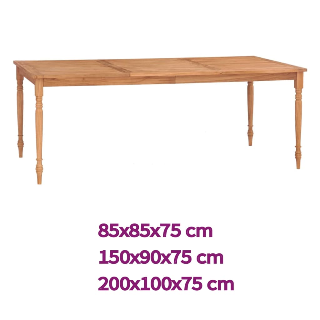 vidaXL Batavia Table Dining Table Wooden Dining Room Table Solid Teak Wood-4