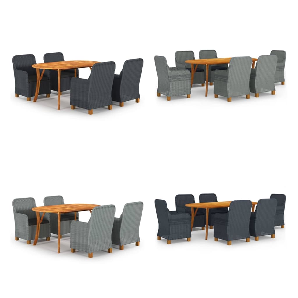 vidaXL Patio Lounge Set 8 Piece Sectional Sofa with Cushions Solid Wood Pine-5