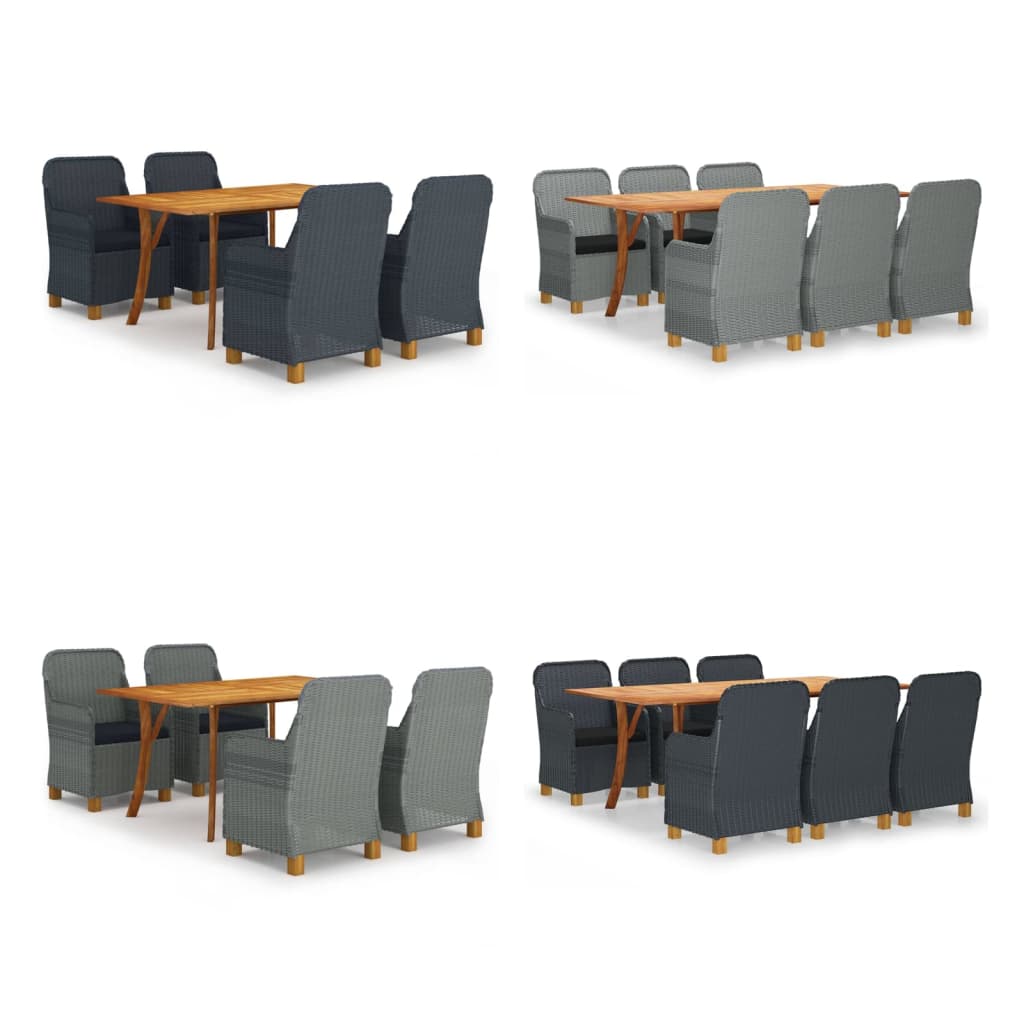 vidaXL Patio Lounge Set 8 Piece Sectional Sofa with Cushions Solid Wood Pine-5