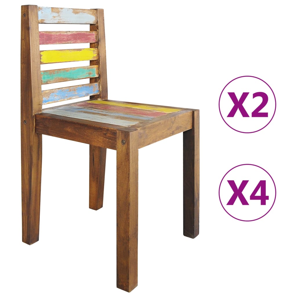 vidaXL Dining Chairs Accent Side Chair Reclaimed Wood Solid Reclaimed Wood-5