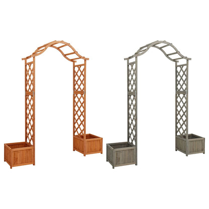 vidaXL Pergola Outdoor Garden Arch Pergola Trellis with Planter Solid Wood Fir-5