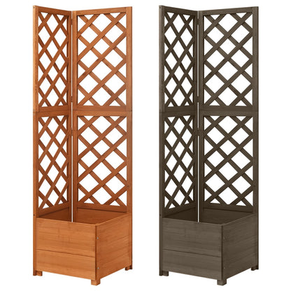 vidaXL Planter Flower Box Trellis Raised Bed Outdoor Planter Solid Firwood-5