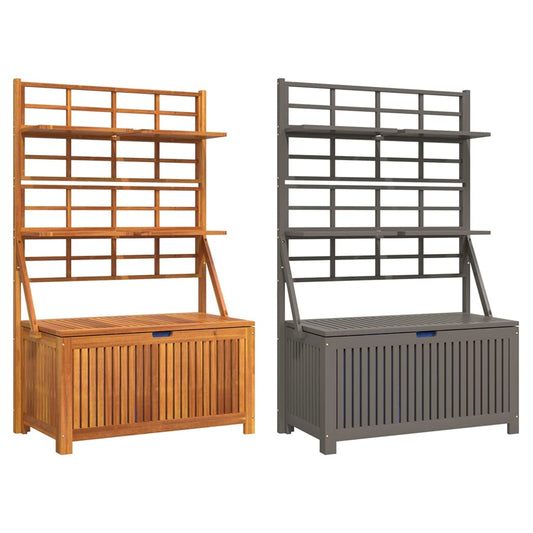 vidaXL Storage Box with Trellis Tool Chest Home Organizer Solid Wood Acacia-0